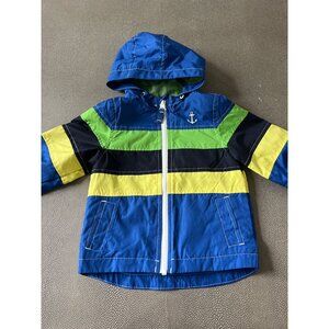 London Fog Blue Striped Rain Jacket 18M EUC